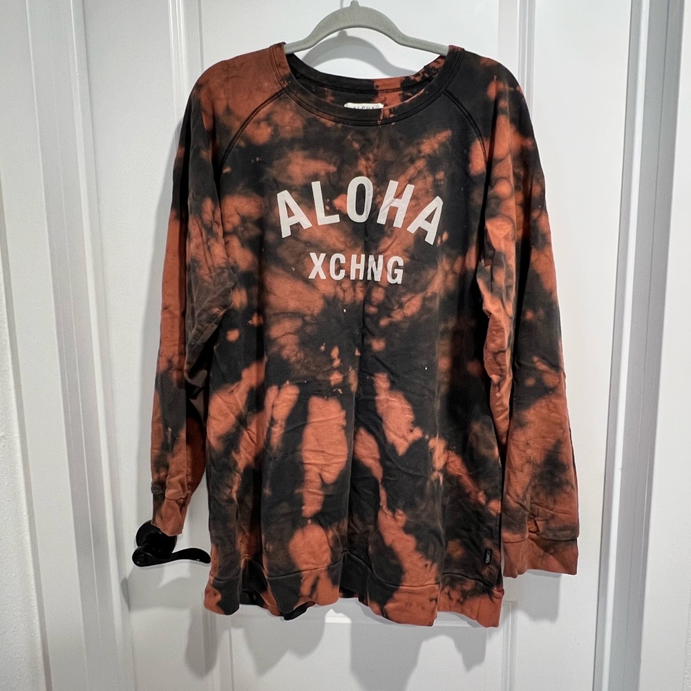 Aloha Xchange tie dyed long sleeve t shirt - 3X